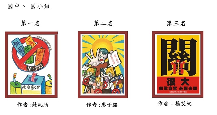明鏡陽光海報設計競賽得獎名單國中國小組第一至第三名